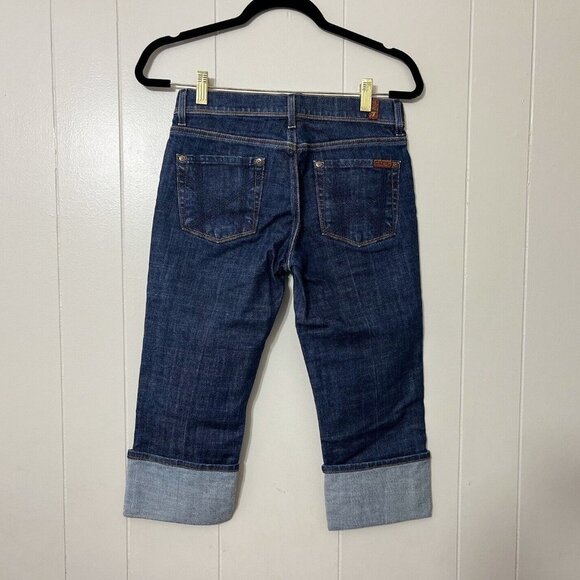 7 FOR ALL MANKIND Womens Cropped Skinny  Rolled Up Jeans Size 26 (27x18) - Picture 2 of 8